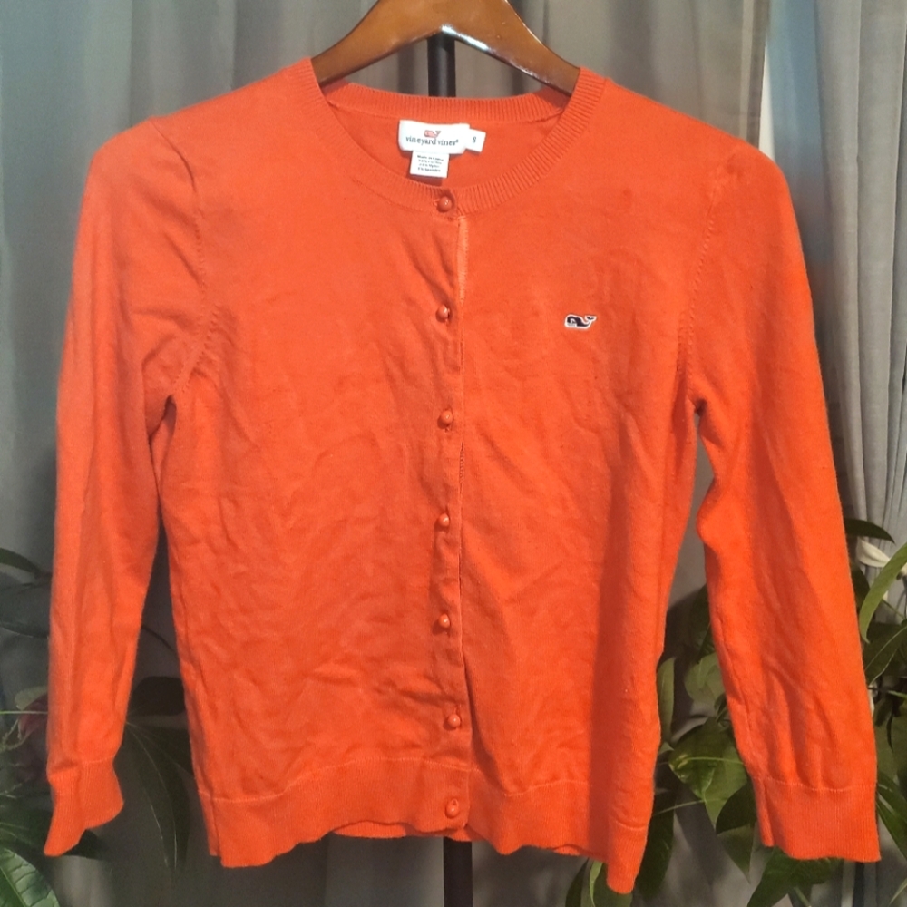 Vineyard Vines 3/4 Sleeve Button Front Cardigan - Picture 2 of 13